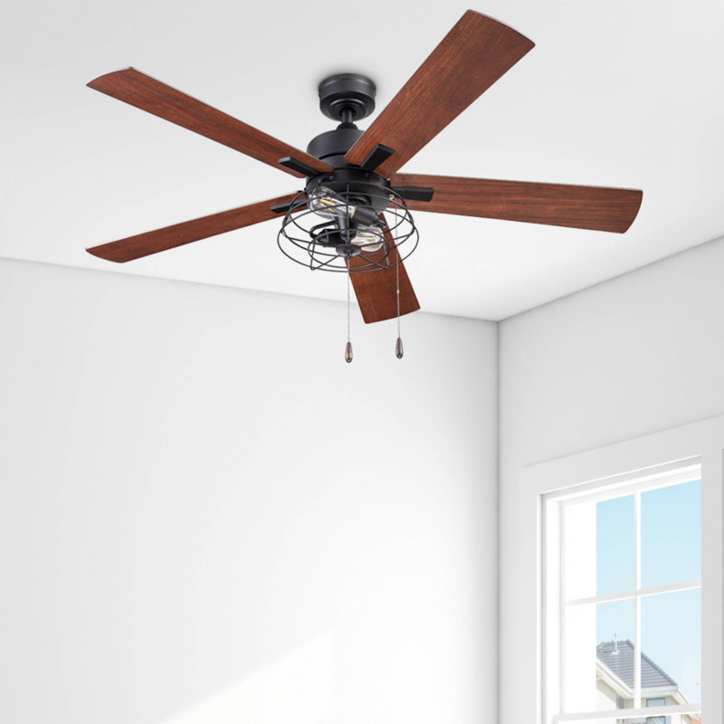 Ventilateur de plafond avec lumière DEL Marshall, Noir mat