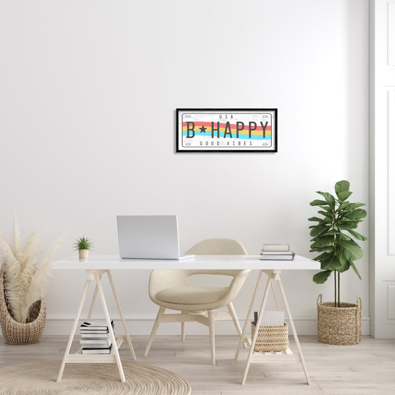 B «Happy Rainbow», plaque d’impression «Good Vibes Sentiment» surdimensionnée, art numérique sur estampe numérique par Daphne Polselli