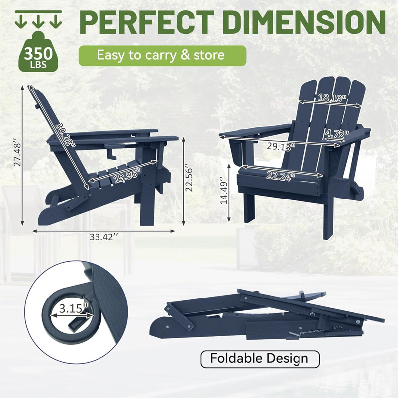 Chaise Adirondack (avec chaise de patio seulement), Bleu très foncé