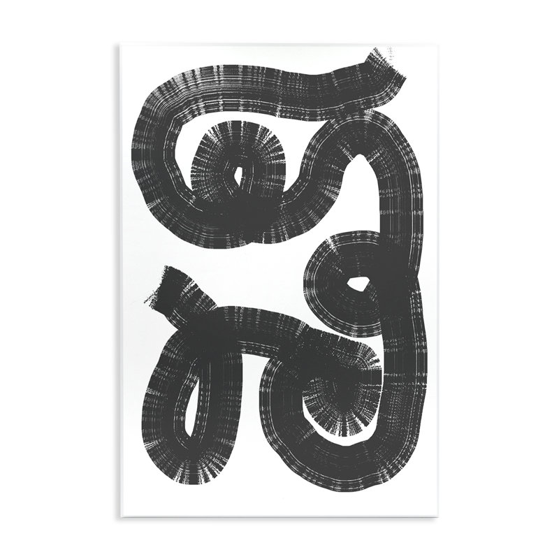 Plaque murale en spirale noire et blanche, design par Anna Lischenko, H 15 po x l 10 po