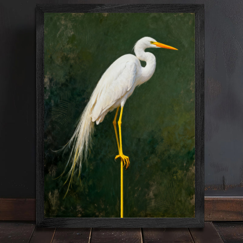 Reproduction d'art encadrée noire, élégance rétro et beauté naturelle, H 17 po x l 13 po