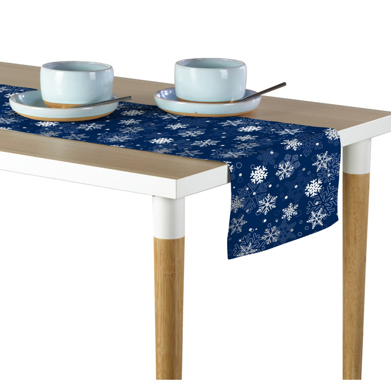 Eustis Geometric Table Runner, 72" L x 12" W, Navy