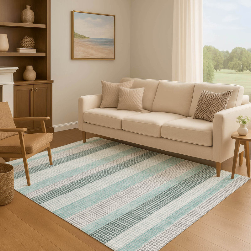 Premium Machine Washable Ansley Stripes Rug, Rectangle 5' x 7'6"