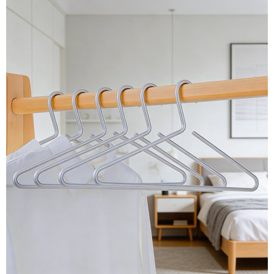 Ensemble de 10 cintres en alliage d'aluminium mat de qualité supérieure, porte-manteaux robuste et mince en métal avec surface lisse antidérapante pour l'organisation de la garde-robe et la protection des vêtements