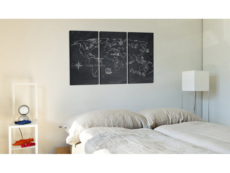 Travel Broadens The Mind - 3 Piece No Frame Print on Canvas, 60cm H x 90cm W