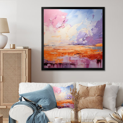 Blushing Horizon II - Abstract Landscape Wall Decor