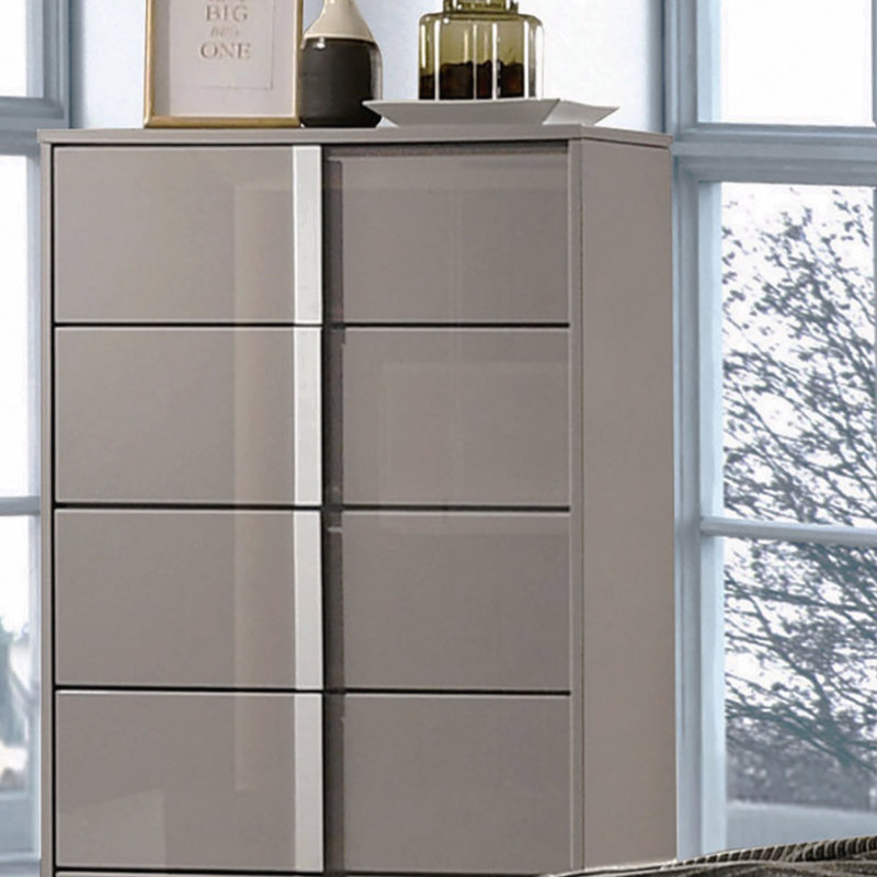 Pieds chromés style contemporain 1pc, Taupe