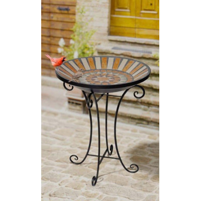 Bonneauville Metal Mosaic Birdbath