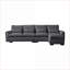 Canapés modulaires | 114,5 po moderne en L pour salon, rangement réversible, ports USB, coussins lavables | Gris foncé | Chenille-1144822033