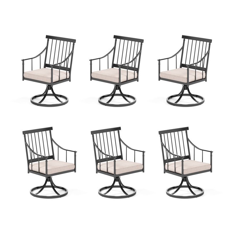 Fauteuil de patio pivotant avec coussin Aiona