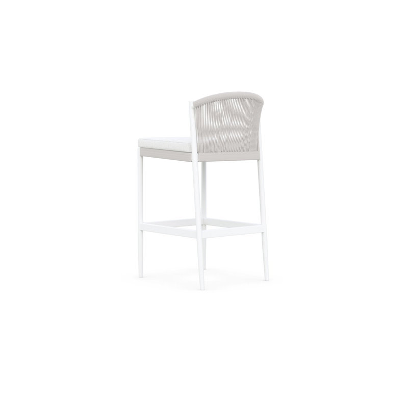 Catalina Patio Bar Stool with Cushion, Sand, 32.48" H