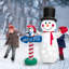 Ensemble gonflable 5 pièces bonhomme de neige avec pingouin sur pôle Nord