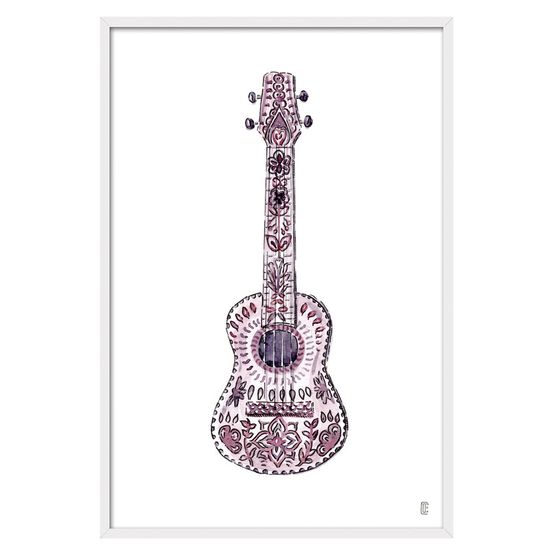 Objects Guitar by César Ortiz Echagüe - Single Picture Frame Painting, 60cm H x 40cm W x 3cm D