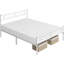 Minimalist Metal Slatted Bed Platform with Arrow Design Headboard-101364235-101248772
