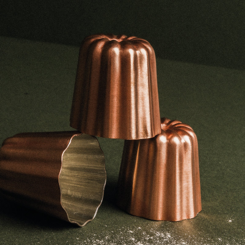 Mauviel M'PASSION Copper Tinned Canele Mold, 1.8-In