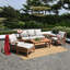 Repose-pieds d'extérieur en teck avec coussin Brunswick-45256496-108940796