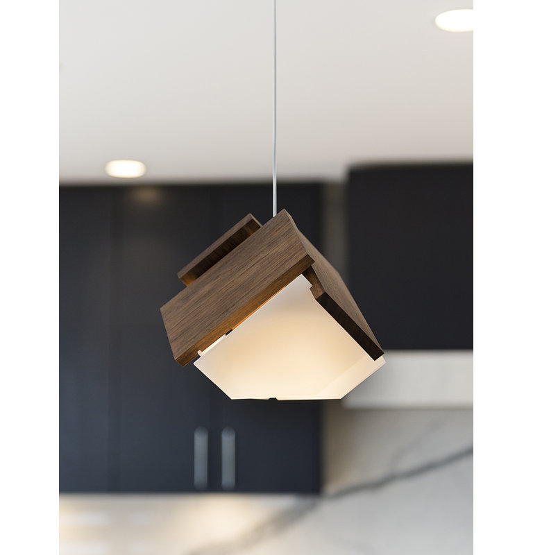 Mica 1 - Light LED Pendant, Walnut, 2700K (Warm)