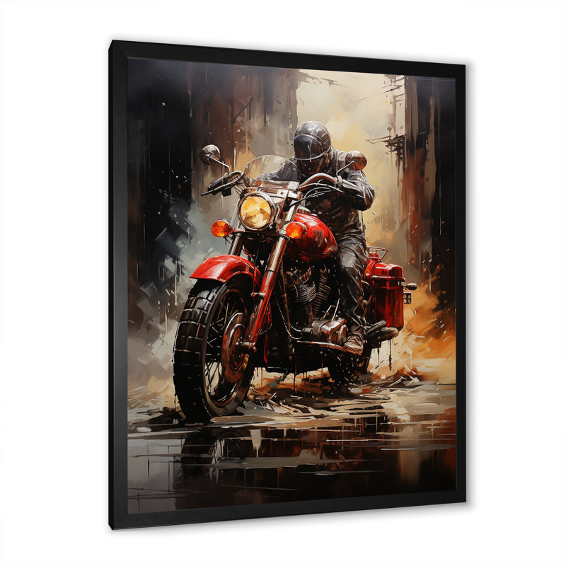 Crimson Thunder Red Dirt Bike II, Cadre photo noir simple, H 40 po x l 30 po x P 1,5 po
