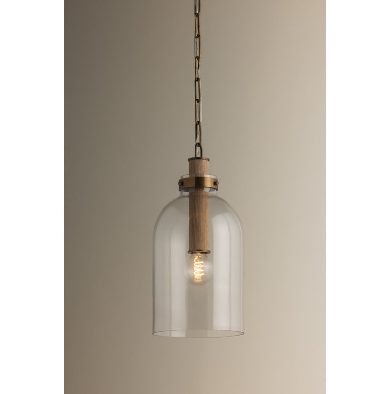 Troy Lighting Kori wide 1 Light Pendant in Patina Brass, 72" H x 9" W x 9" D, 15 W