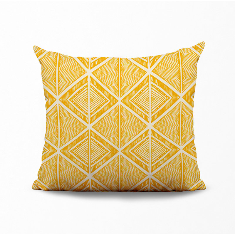 Housse et insert de coussin décoratif en polyester, L 17 po x H 17 po, Jaune
