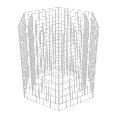 Hexagonal Metal Planter Box with Trellis