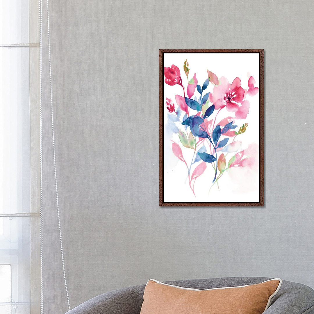 Jeweled Flowers II von Jennifer Goldberger - Galerie-verpackte Leinwand Giclée