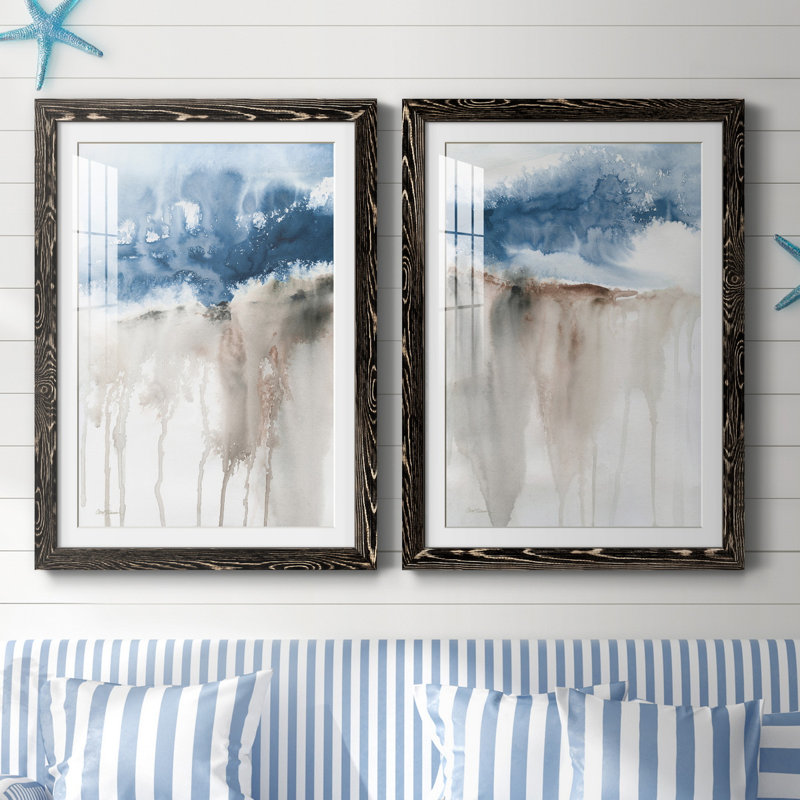 Windy Cliff I - ensemble de 2 reproductions d'art, H 31,5 po x l 47 po x P 1,5 po, H 31,5 po x l 47 po x P 1,5 po, Blanc