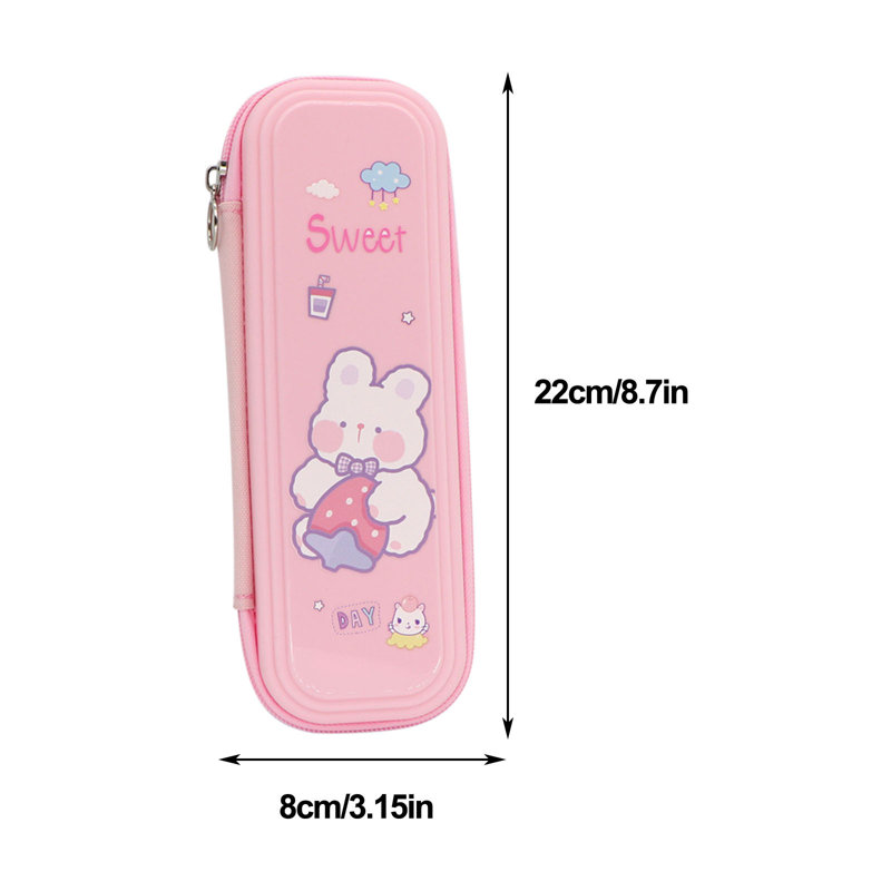 Étui à crayons Étui à crayons en plastique pour petits élèves Étui à crayons grande capacité pour filles, C