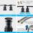 Matte Black Waterfall Bathroom Faucet, 2-Handles Widespread Sink Pop Up Drain, Supply Hose, 8 8-Inch Faucet Black, Tap, 2 Handles, Line-121617413