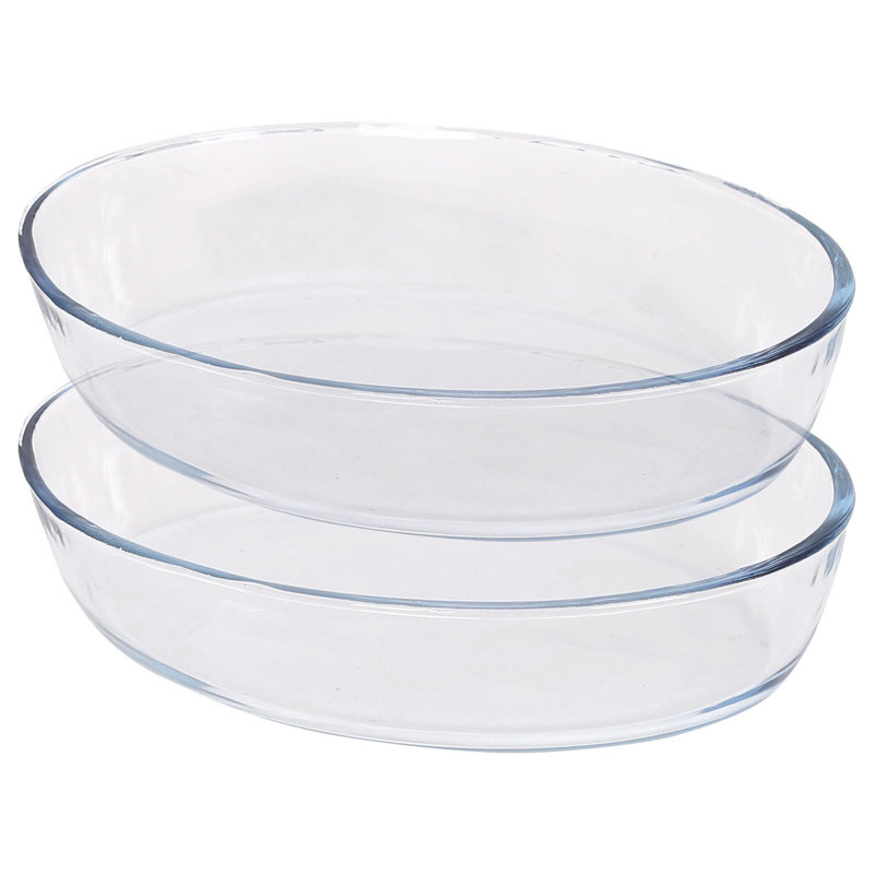 Argon Tableware Oval Glass 2 Piece Baker Bakeware Set, 24cm x 35cm
