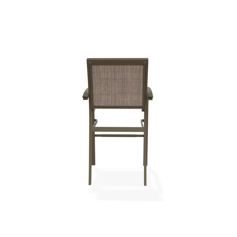 Chaise de café empilable en aluminium Bazza, Bois de plage, Fenouil Augustine Sunbrella®