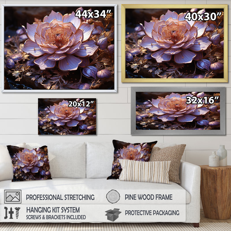 «Enchanted Lotus Waters II», reproduction sur toile, H 30 po x l 40 po x P 1,5 po, Toile tendue