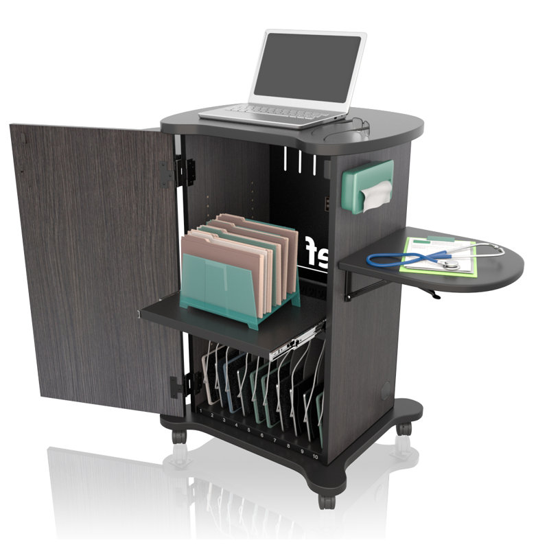 39'' H x 26'' W 1 Laptop/Tablet Storage Cart with Wheels