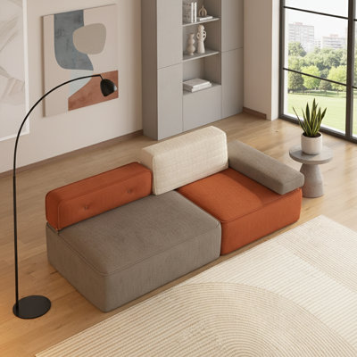 Modern Modular Sofa Set,Sofa Bed With Movable Armrests For Easy Mode Conversion, Spacious Seat (50.8Cm/20.4Inch), For Game Rooms And Family Rooms