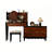 59.06"French-style vintage solid wood dressing table with a vanity mirror