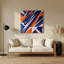 «Geometric Abstraction 9», art mural en métal bleu-252312916