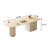Cream Style White Sintered Stone Office Desk, Semi-Circular Design with Drawer Cabinet-646021254