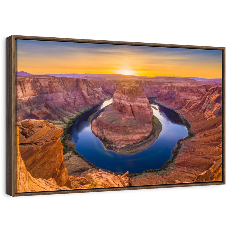 Overlooking Horseshoe Bend, 46" X 31", Floating Frame Walnut
