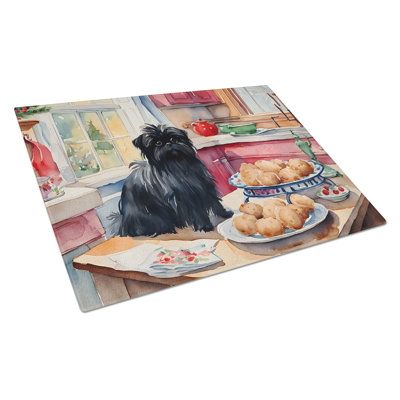 Planche à découper en verre Affenpinscher Christmas Cookies