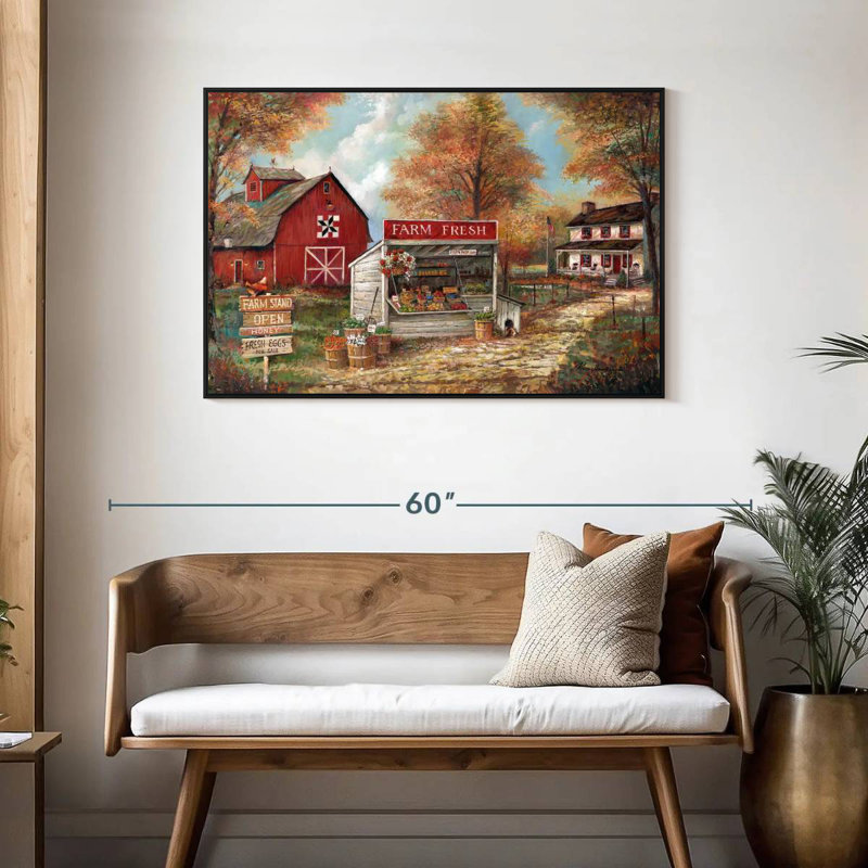 Autumn Farm Fresh, Cadre flottant noir, 43 po x 29 po