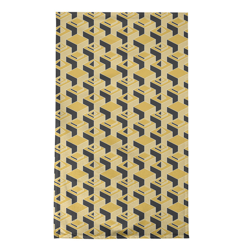 Serviette de thé skyscrapers Patricia Geoffrey, Jaune / Noir, Polyester sergé