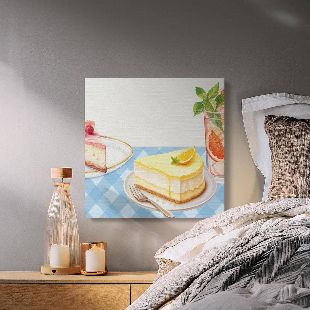 Sweet Dessert Cheesecake Drink Canvas Print