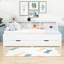 Lit de jour extensible pour lit simple à très grand lit avec station de charge intégrée et tiroirs de rangement-8654799