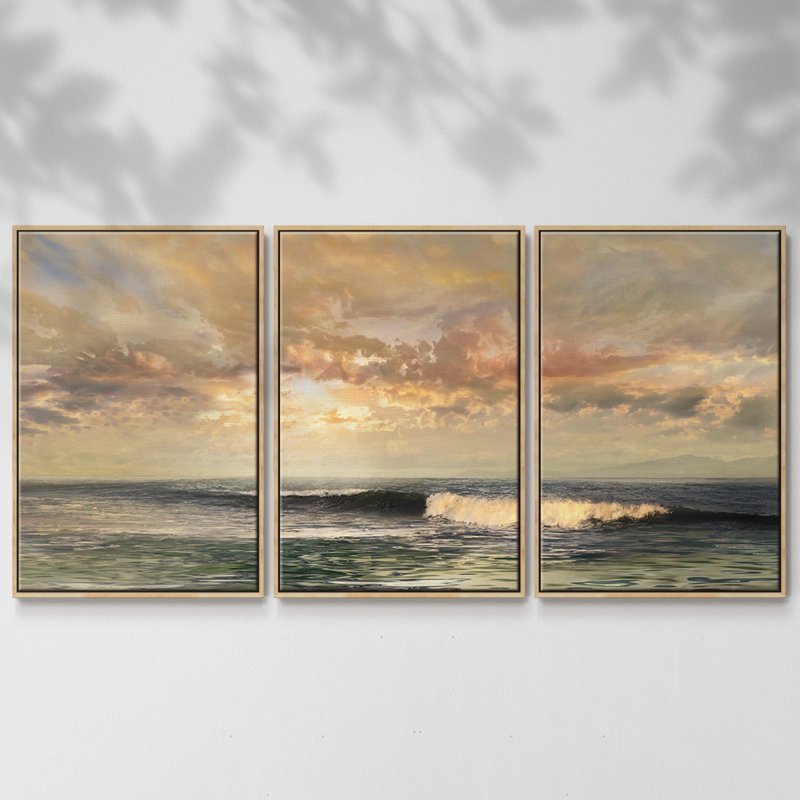 Serenity - 3 pièces avec cadre flottant, Naturel, H 40 po x l 78 po x P 2 po