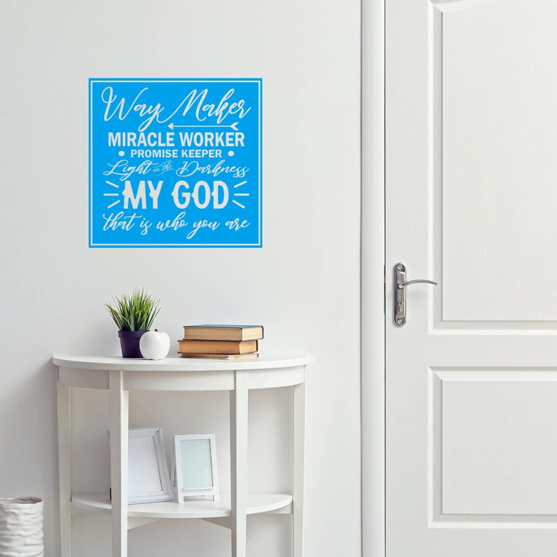 Adhésif décoratif citation inspirante, H 13 po x l 13 po, Bleu ciel