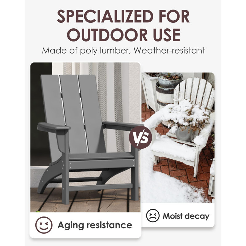 Atchison Outdoor Adirondack Chair, Gray