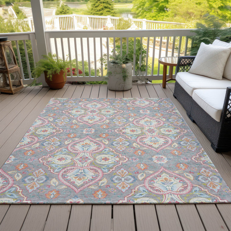 Machine Washable Indoor/Outdoor Husby ACN2207 Bohemian Rug, Rectangle 8' x 10'
