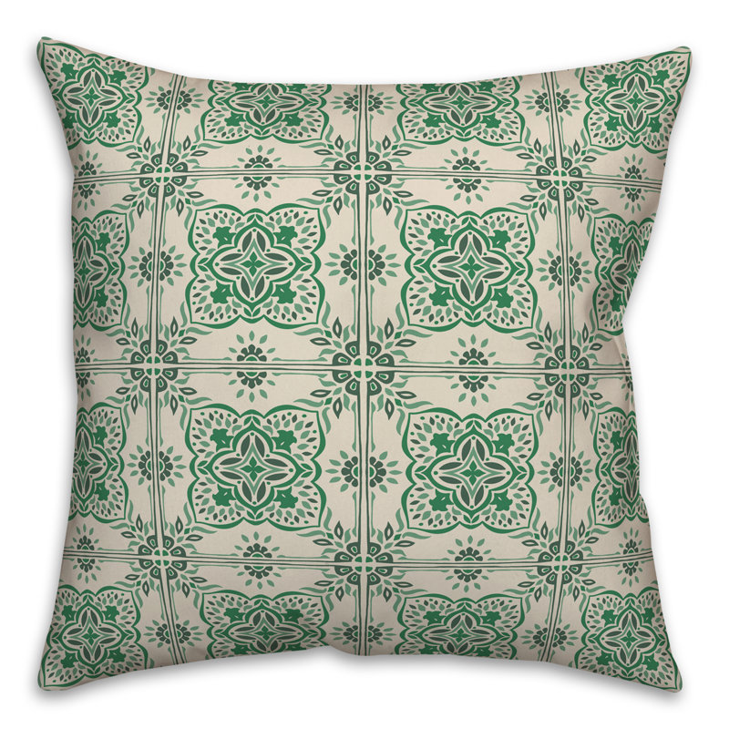 Floral Outdoor Reversible Throw Pillow