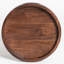 Arooj Round Solid Walnut Serving Tray-1153452102