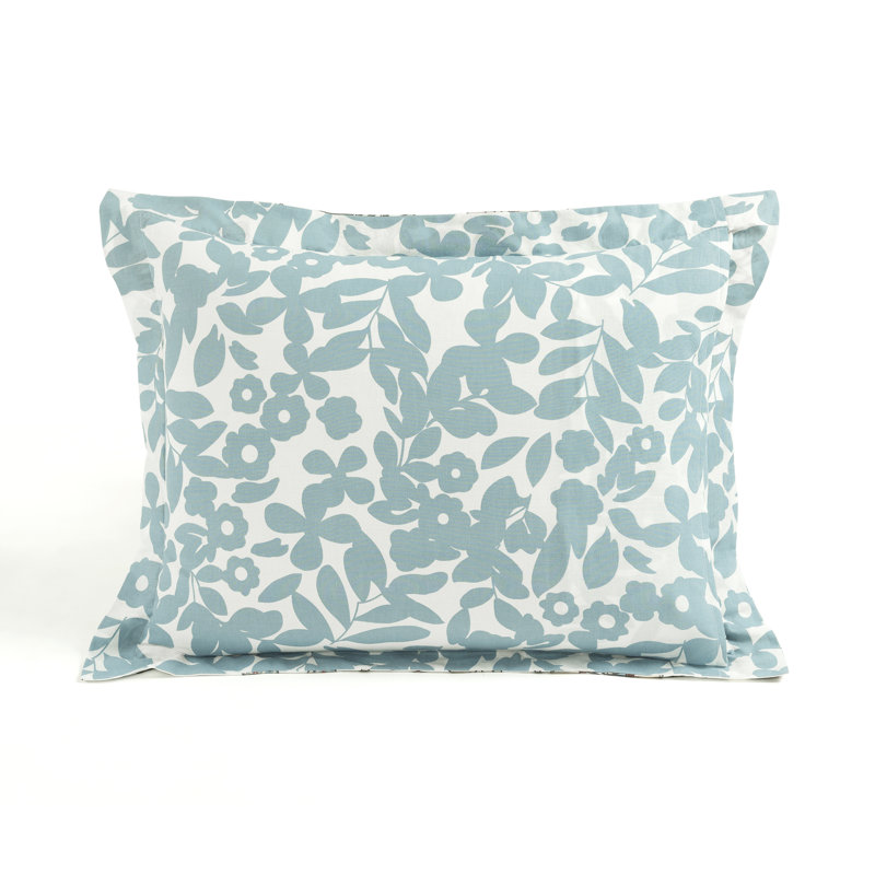 Sydney Twin XL Green Blue Reversible Cotton Floral Duvet Cover Set